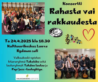 Rahasta vai rakkaudesta -konserttimanos.