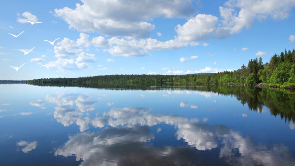 Järvimaisema Suomesta.
