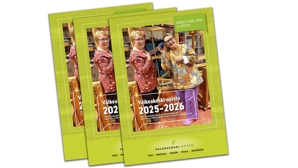 Valkeakoski-opiston lukuvuoden 2025-2026 kurssiesitteen kansikuva.
