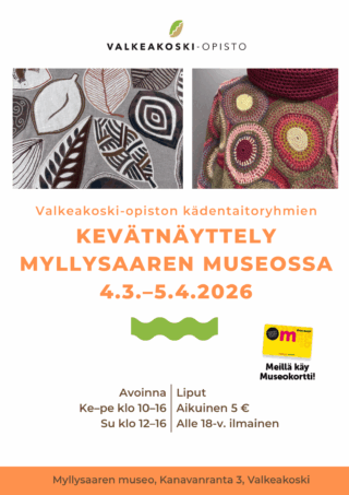 Kädentaitoryhmien Kevätnäyttelyn mainos.